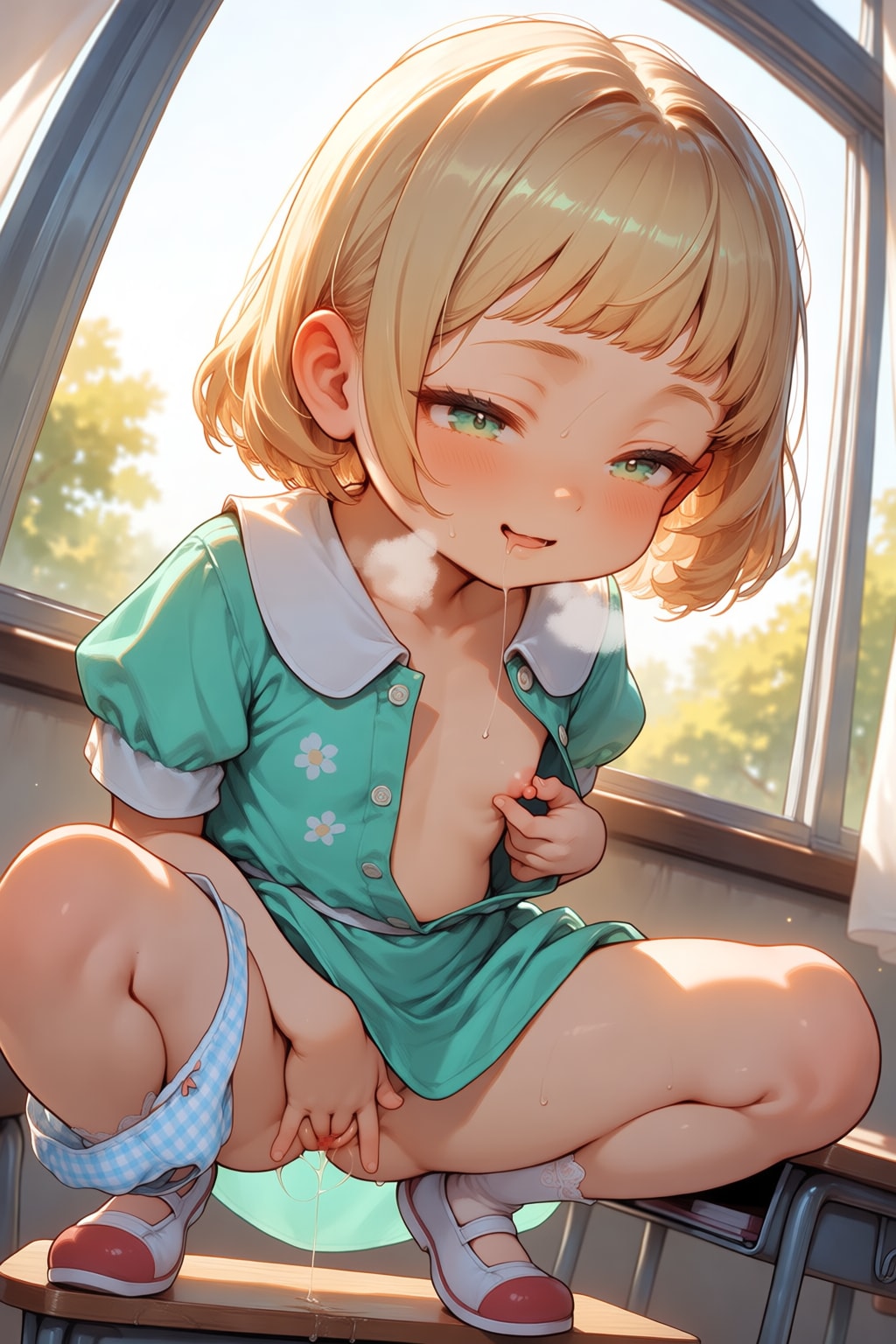 カノンちゃん放課後の教室でおしっことオナニーをする。