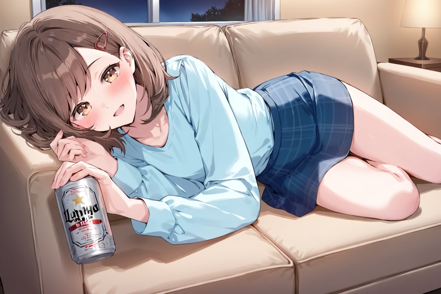 ビールを飲む女３