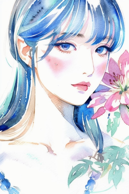 水彩画美女 | の人気AIイラスト・グラビア