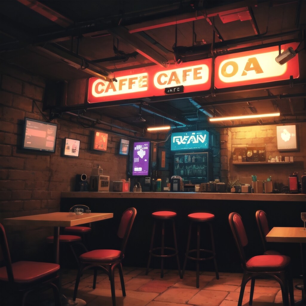 地下街のカフェ