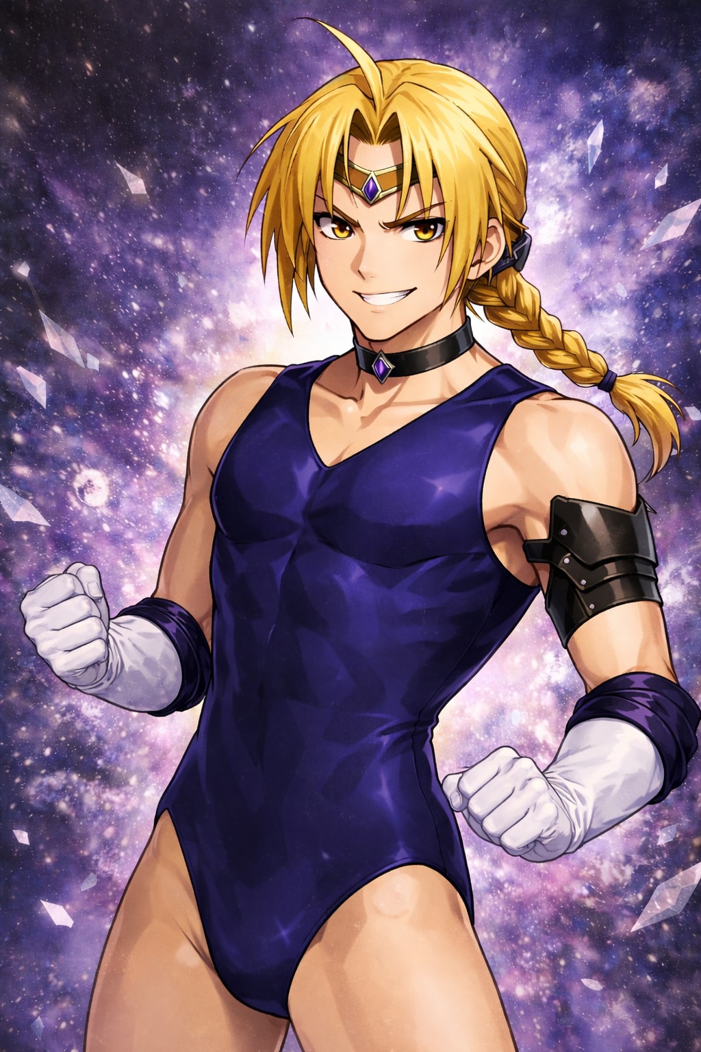 エドワードにスク水、競水(女モノ)を着せた。