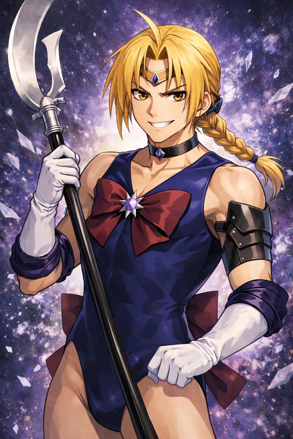 エドワードにスク水、競水(女モノ)を着せた。