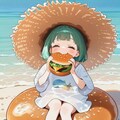 ハンバーガーと緑髪ちゃん 3枚目