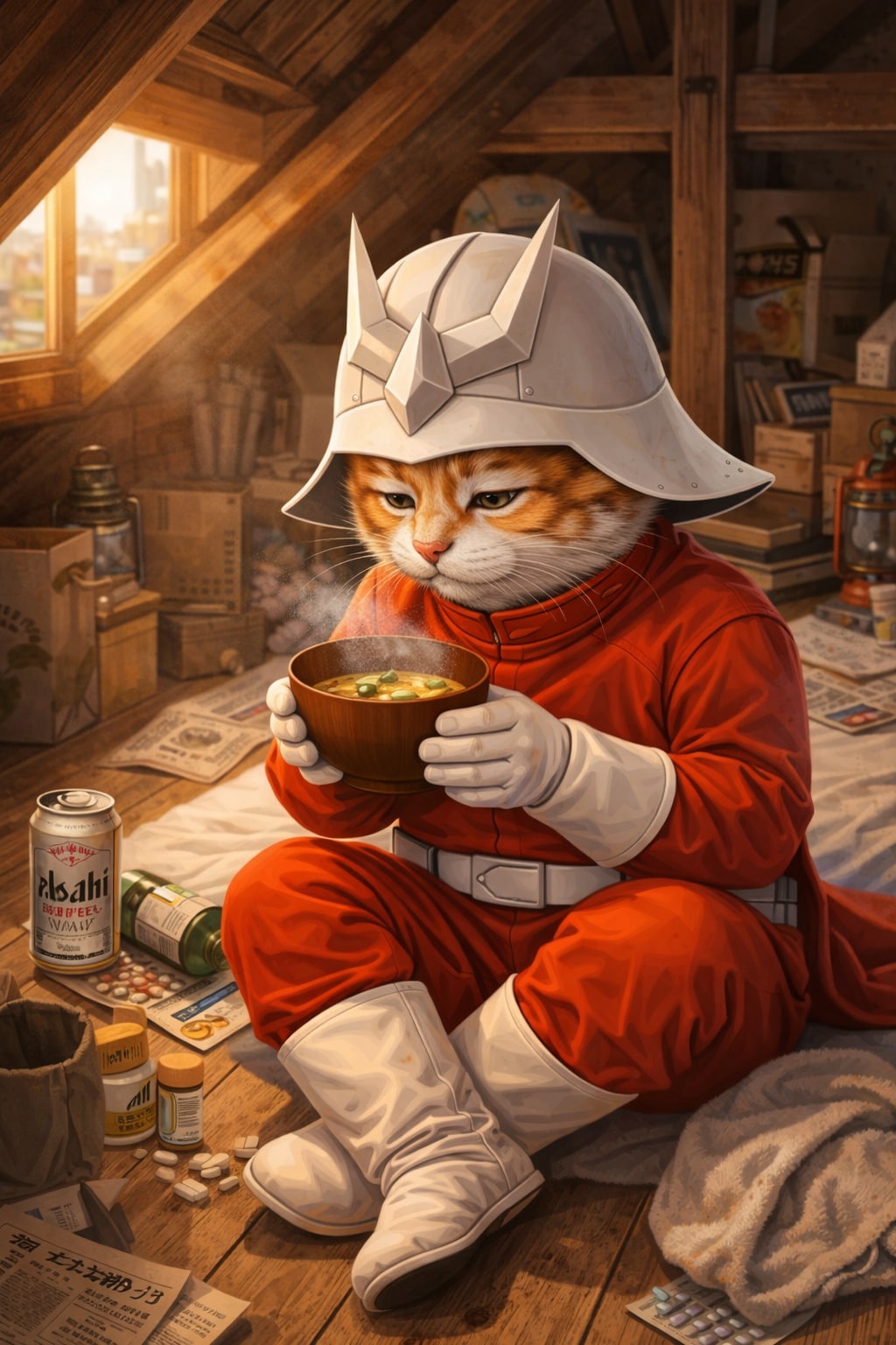 赤い彗星、朝の沈黙