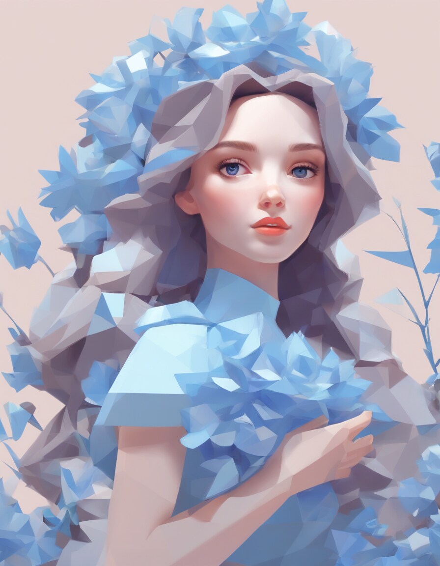 ローポリ水花