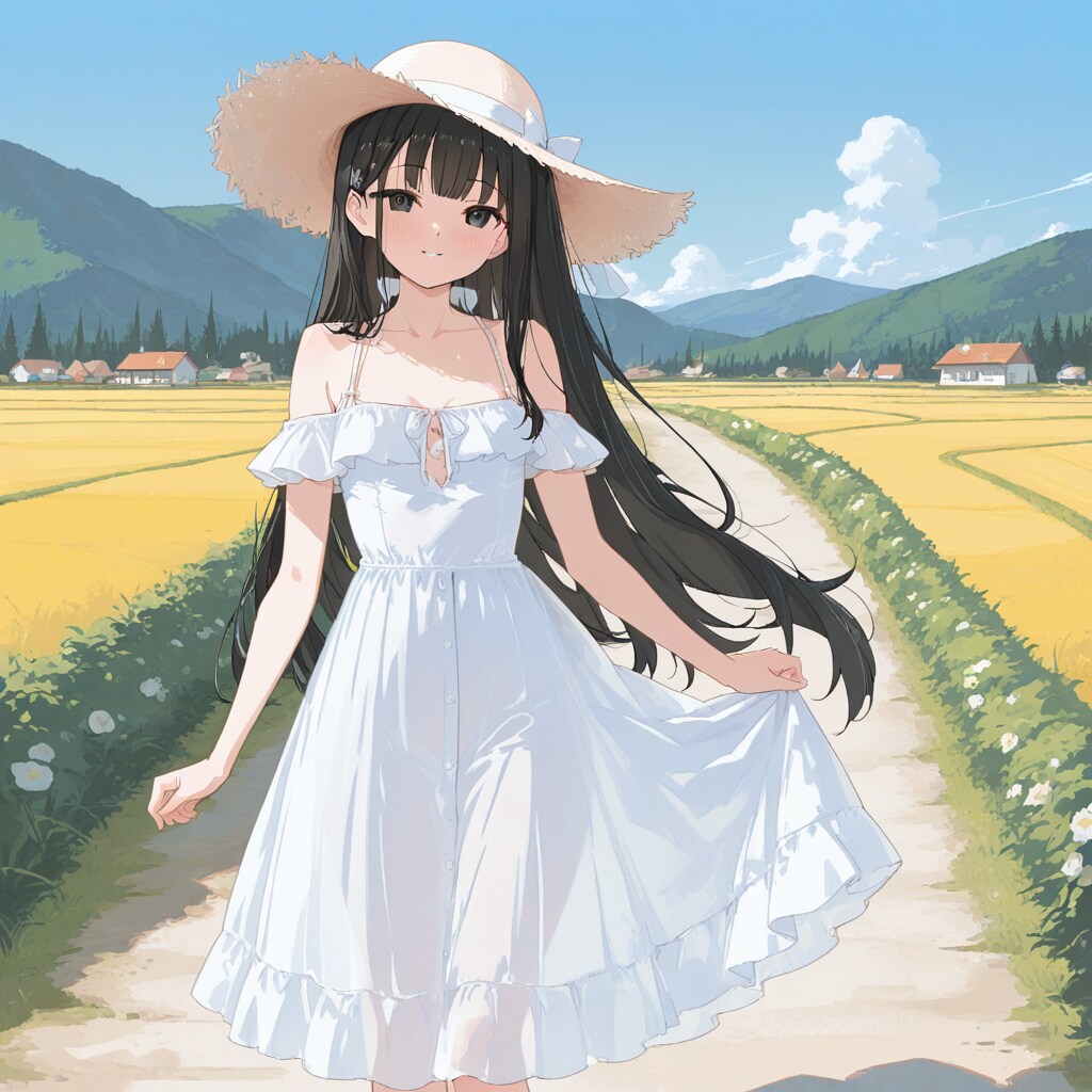 夏の田舎の散歩道