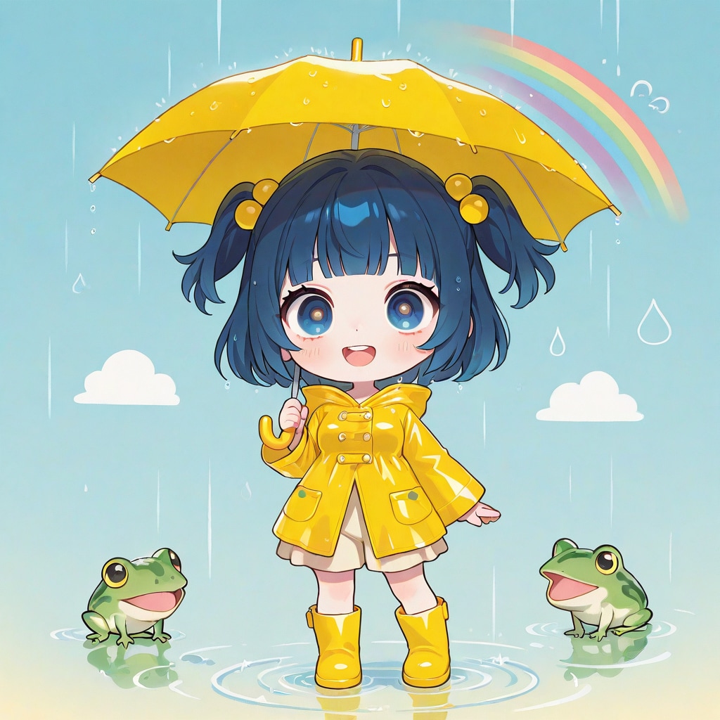 雨とカエルとやよいちゃん