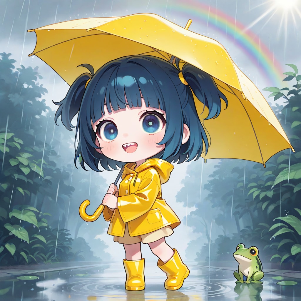 雨とカエルとやよいちゃん