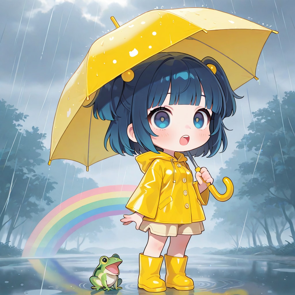 雨とカエルとやよいちゃん