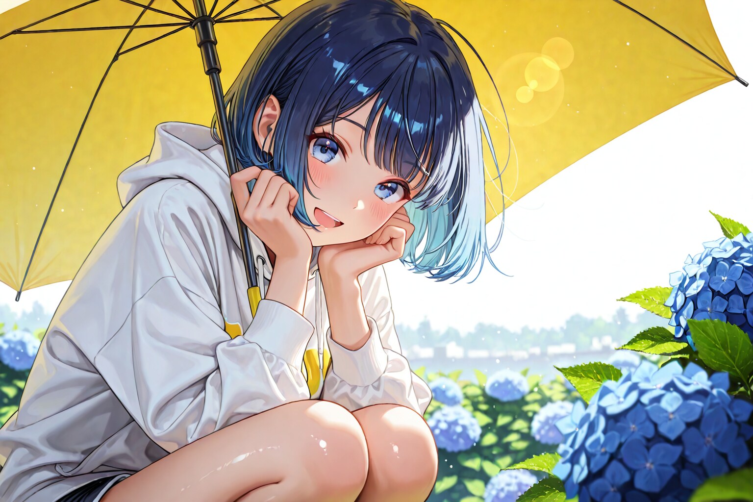 紫陽花とWAVEちゃん