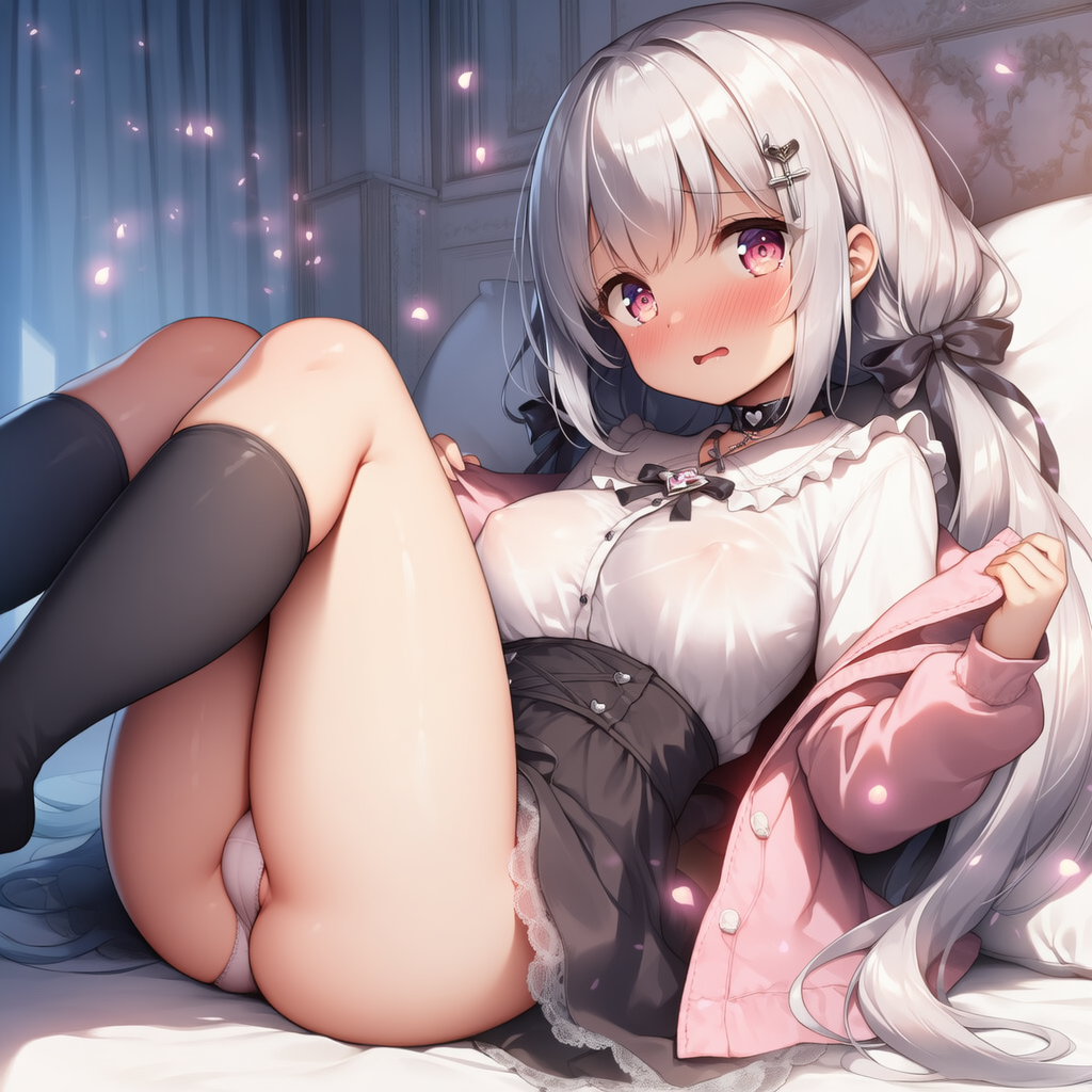 ピンクファッションの脱衣