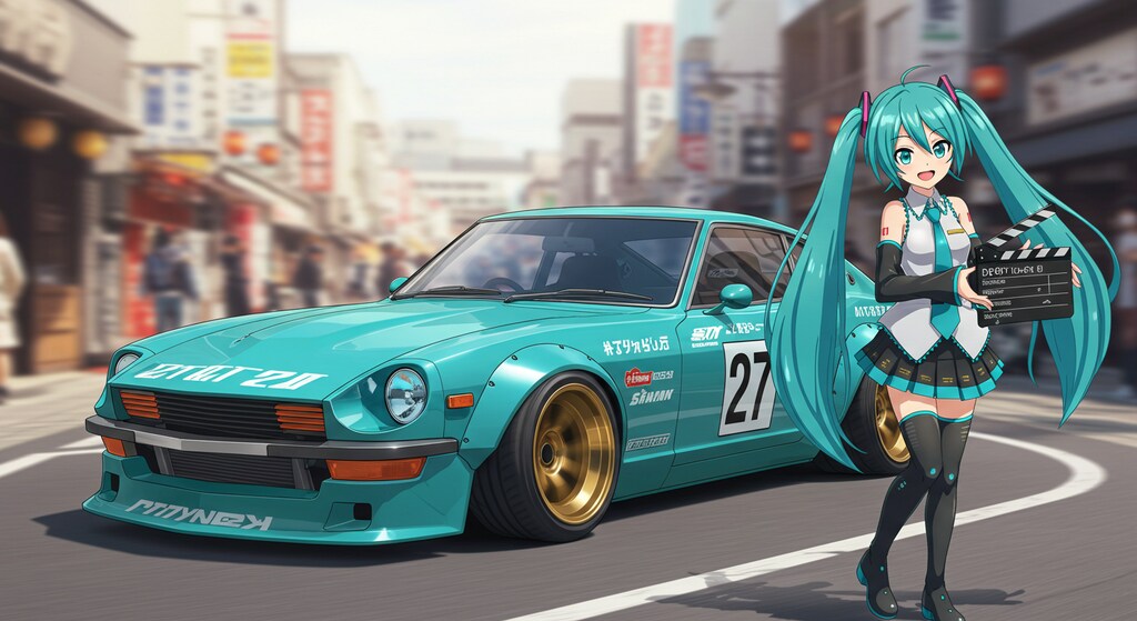 Z432レーシングカーと初音ミク