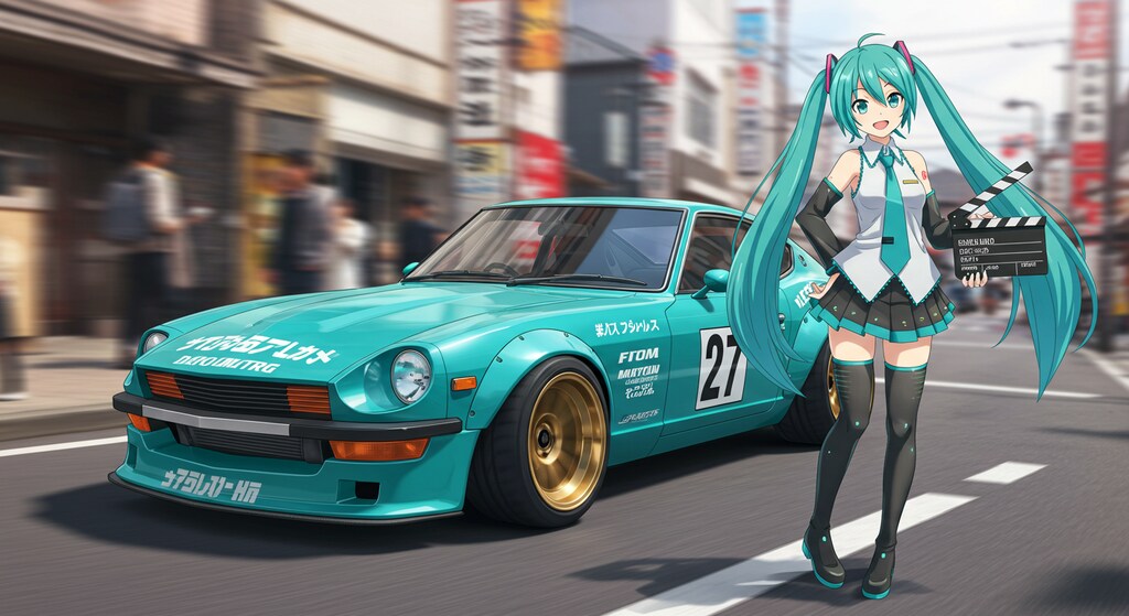 Z432レーシングカーと初音ミク