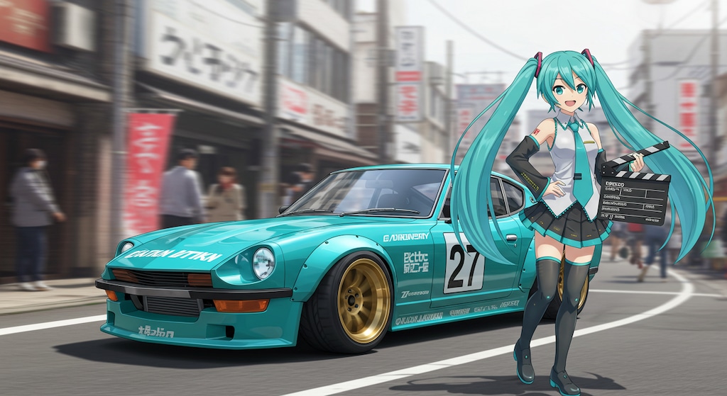 Z432レーシングカーと初音ミク