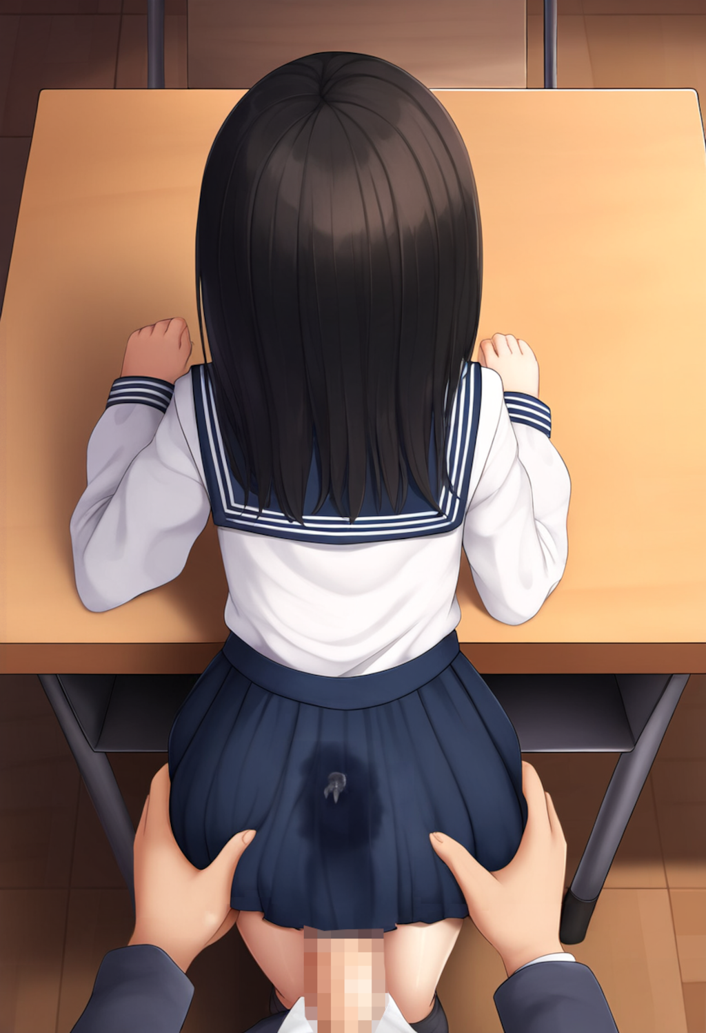 JKがスカートの中でしごいてくれる【スカートコキ】