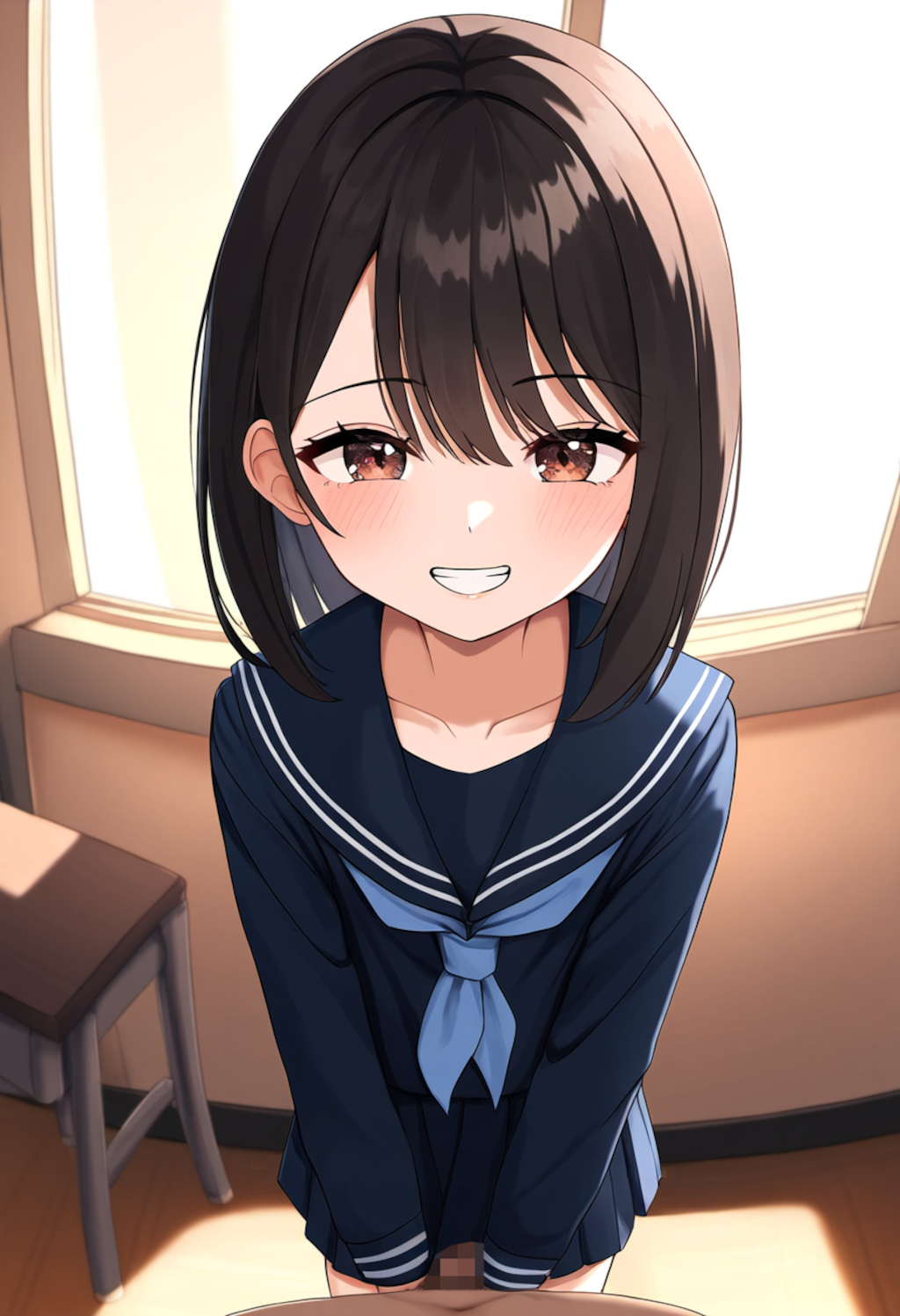 JKがスカートの中でしごいてくれる【スカートコキ】