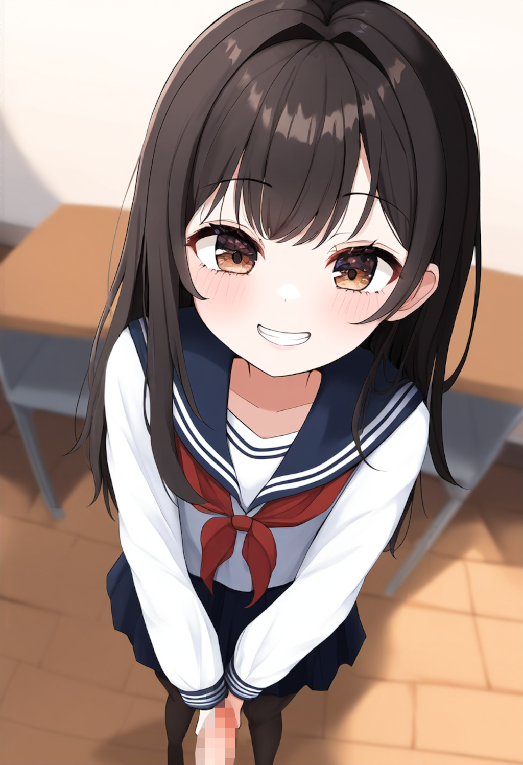 JKがスカートの中でしごいてくれる【スカートコキ】