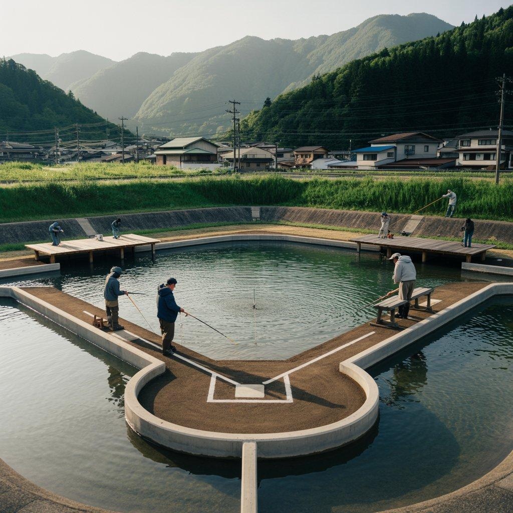 野球場を模した漁場