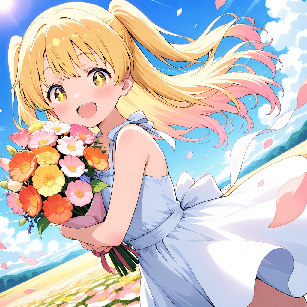 少女といっぱいの花束（２）HARPY | の人気AIイラスト・グラビア