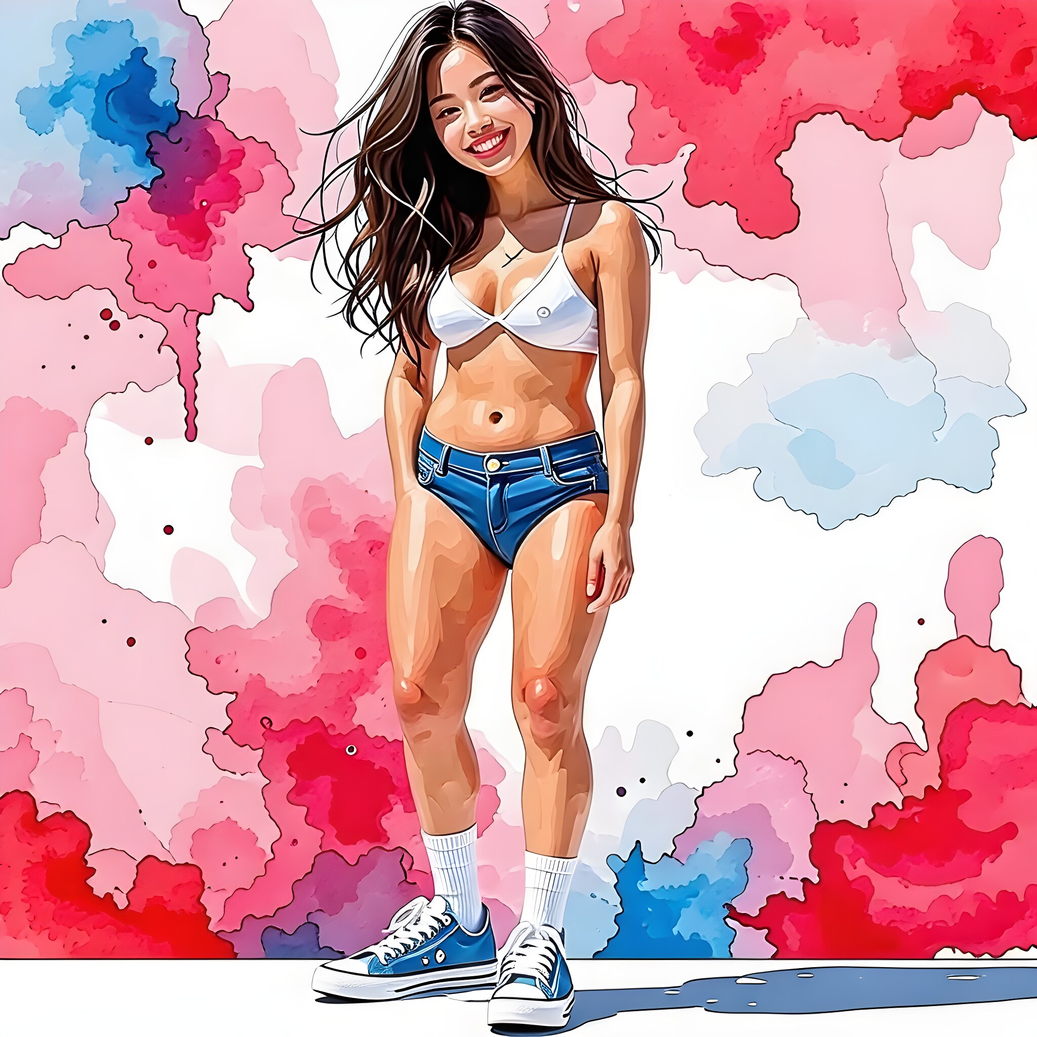 くびれのある微ぽちゃ女子