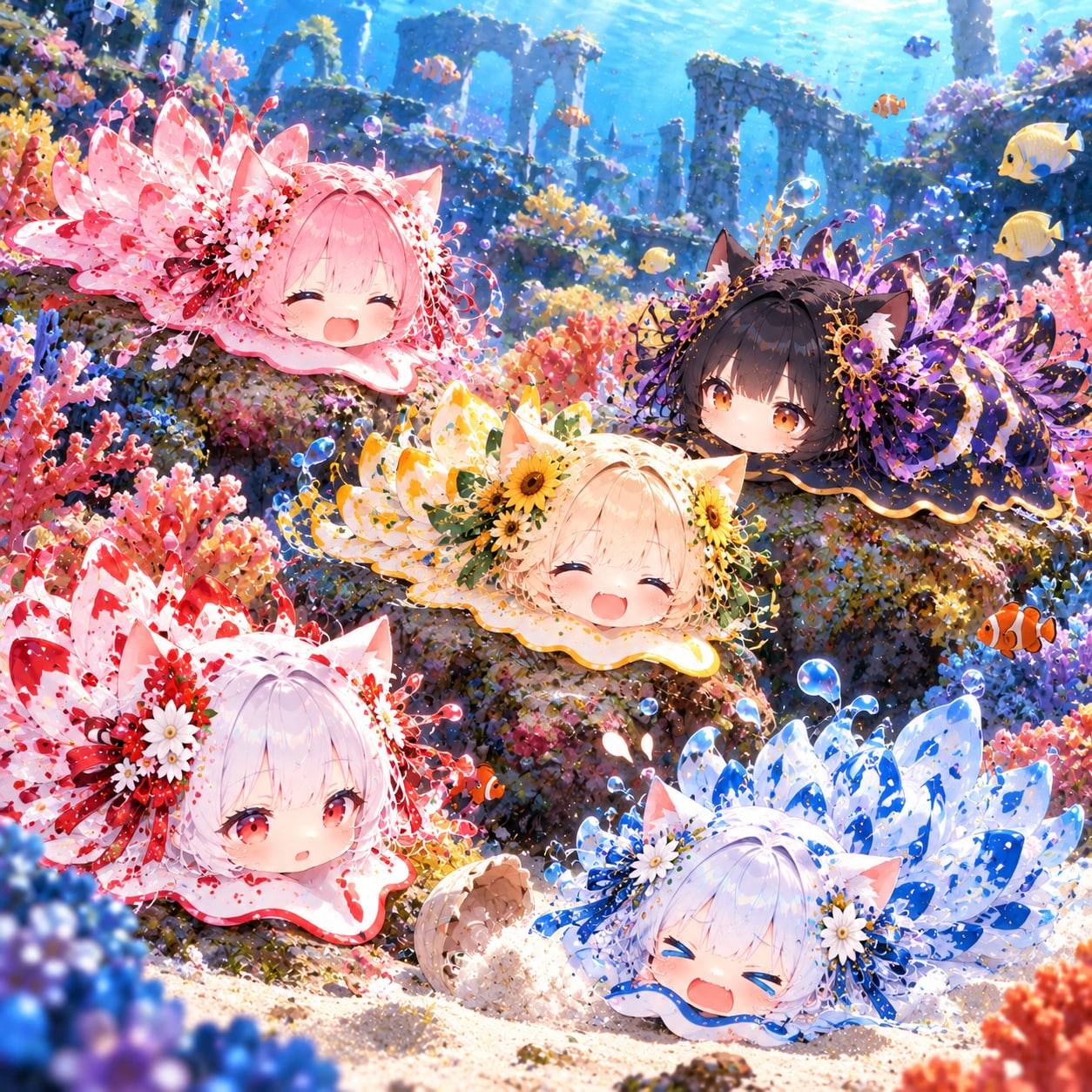 (水)91.「う」→「ウミウシ」ネコモ | の人気AIイラスト・グラビア