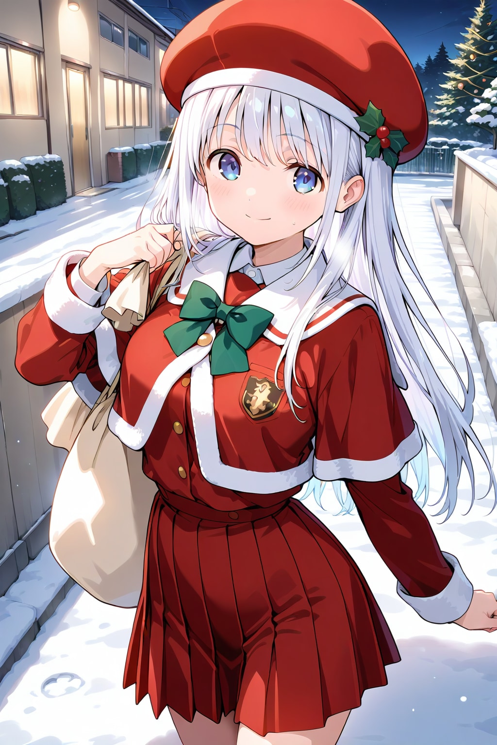 赤い制服の女子校生