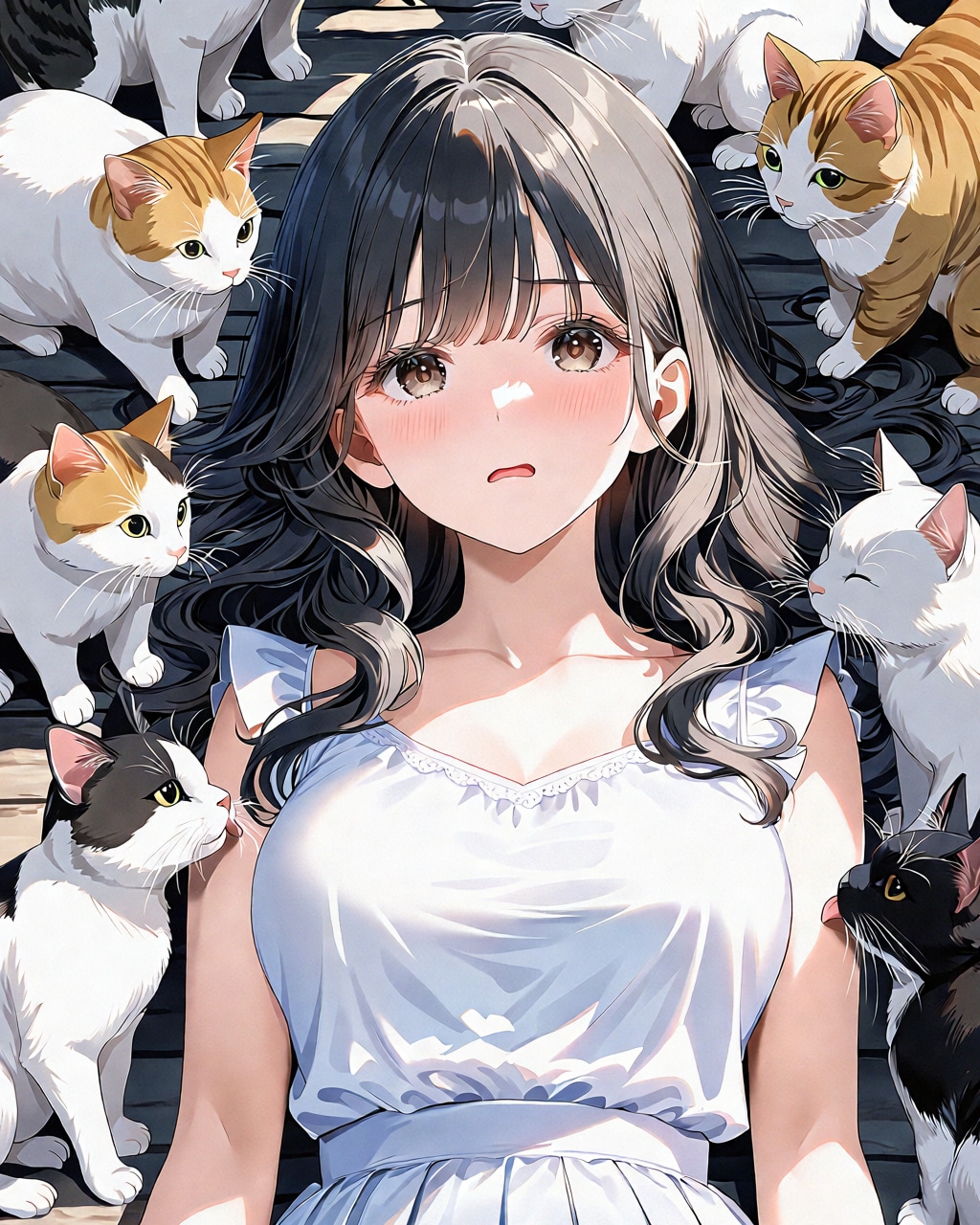 猫に囲まれちゃった