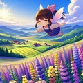 ハーブ畑をゆくチビちゃん 2枚目