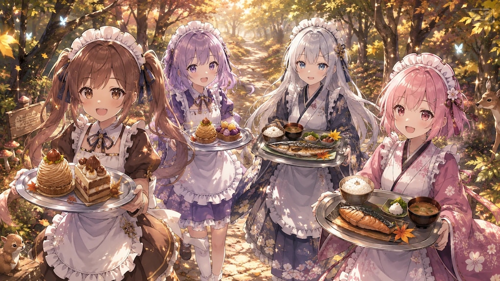 秋の味覚のメイド騎士団！『今度は私達がお相手でーす♪　め・し・あ・が・れ・♡』