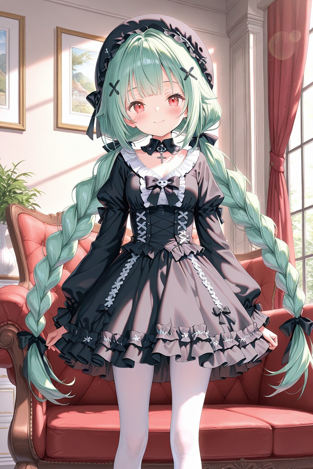 緑髪　ゴスロリ
