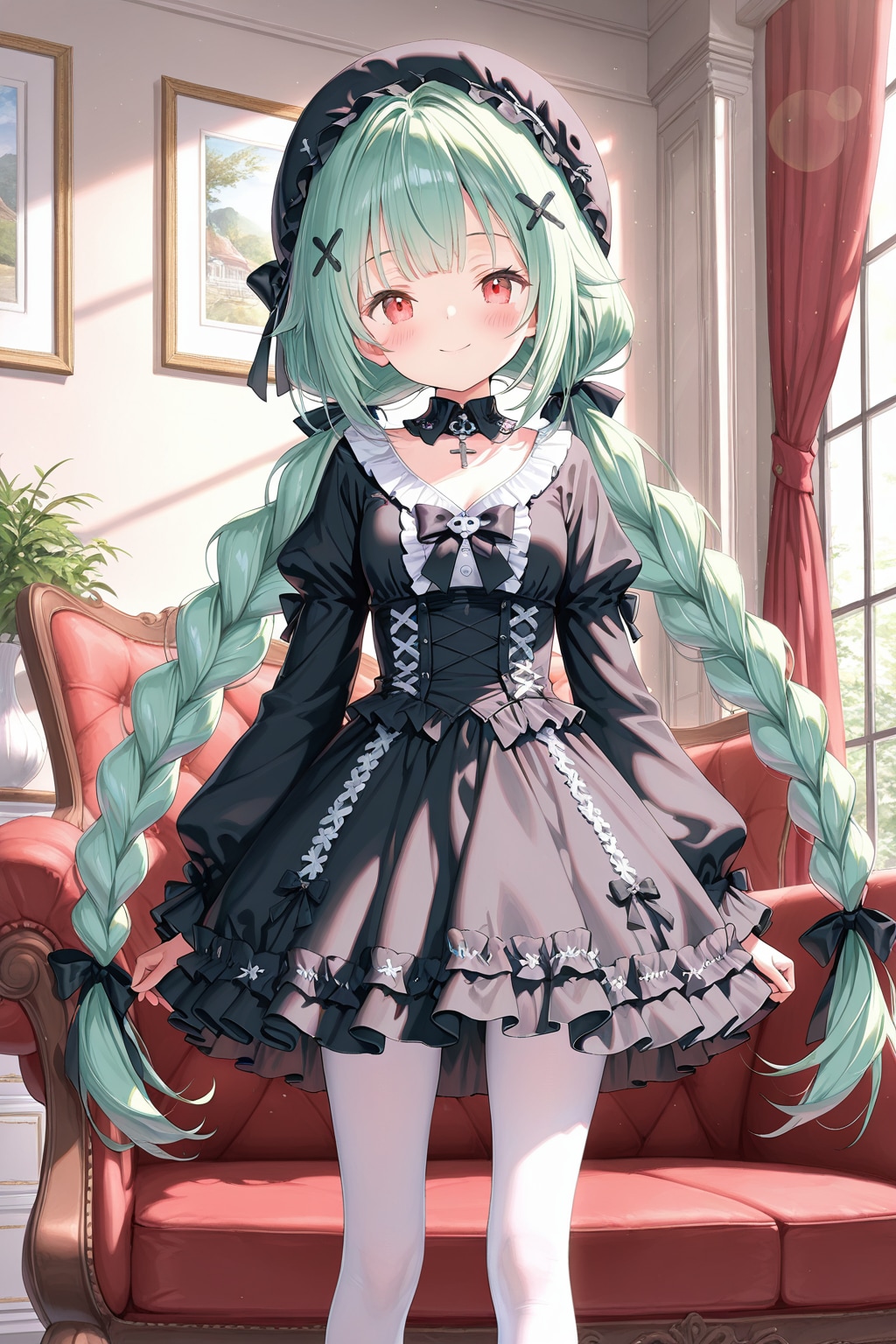 緑髪　ゴスロリ