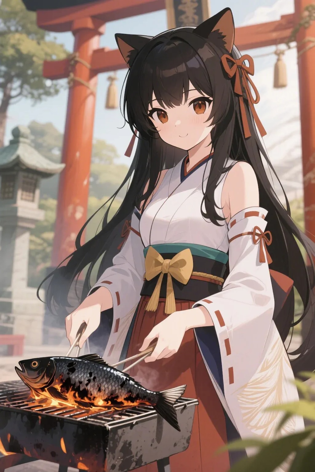 おさかにゃを焼くさくらちゃん