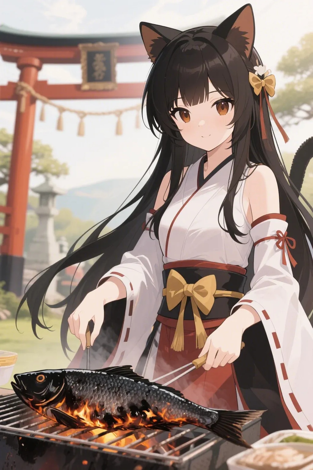 おさかにゃを焼くさくらちゃん