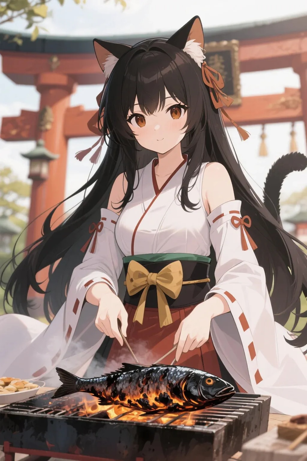 おさかにゃを焼くさくらちゃん