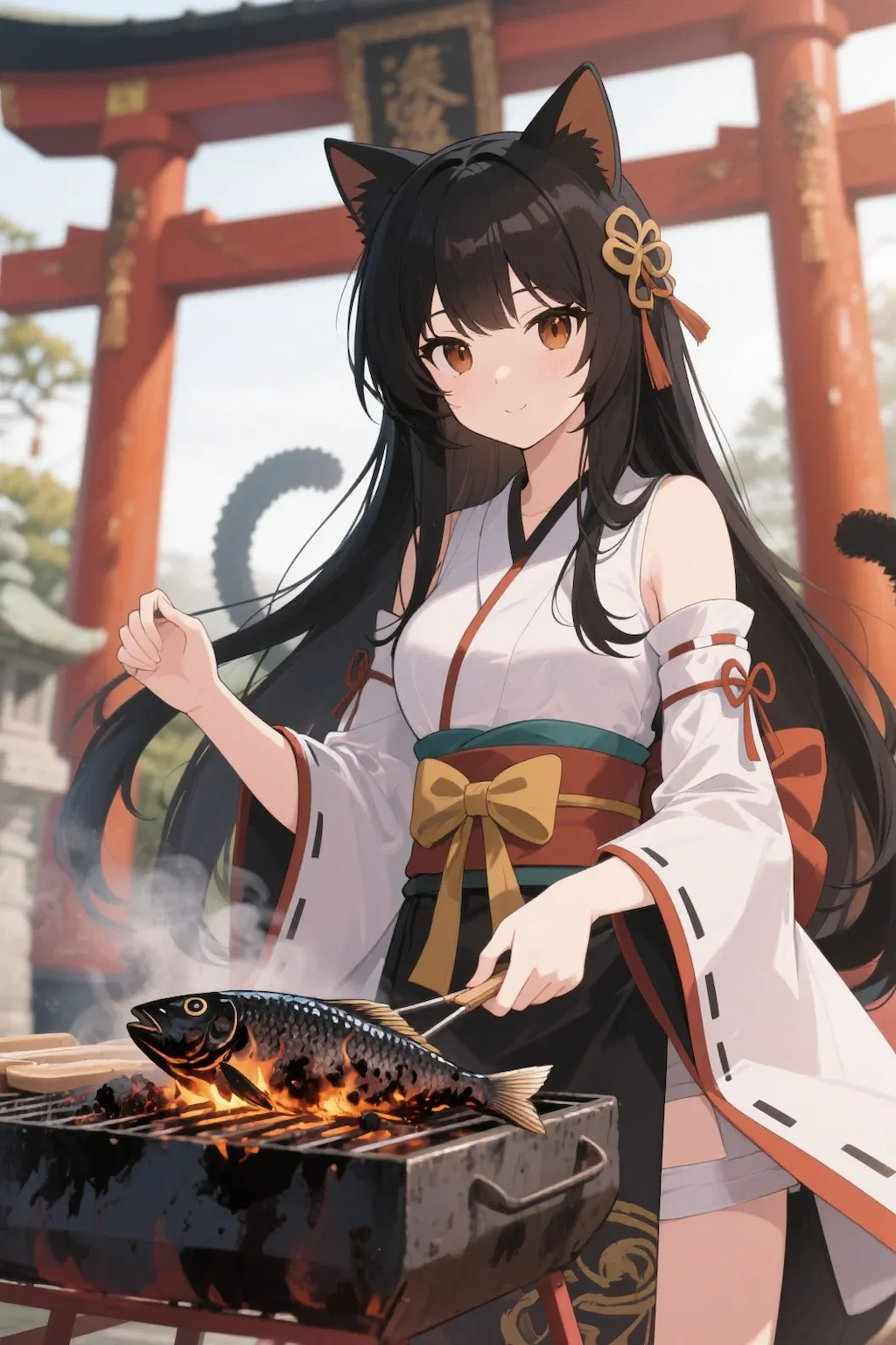 おさかにゃを焼くさくらちゃん