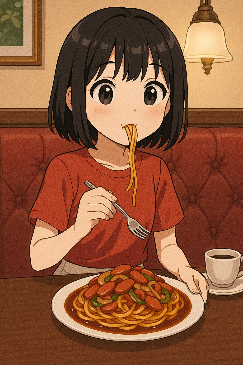 あんかけスパゲッティを食べている女の子 | の人気AIイラスト・グラビア