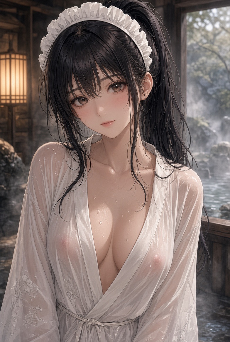 メイドと温泉