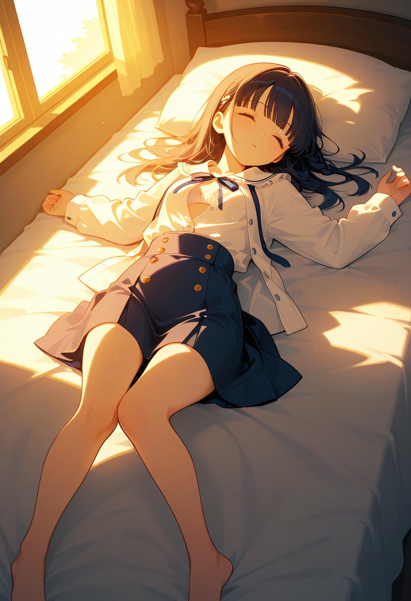 On the bed(制服少女)(R-15)(5)