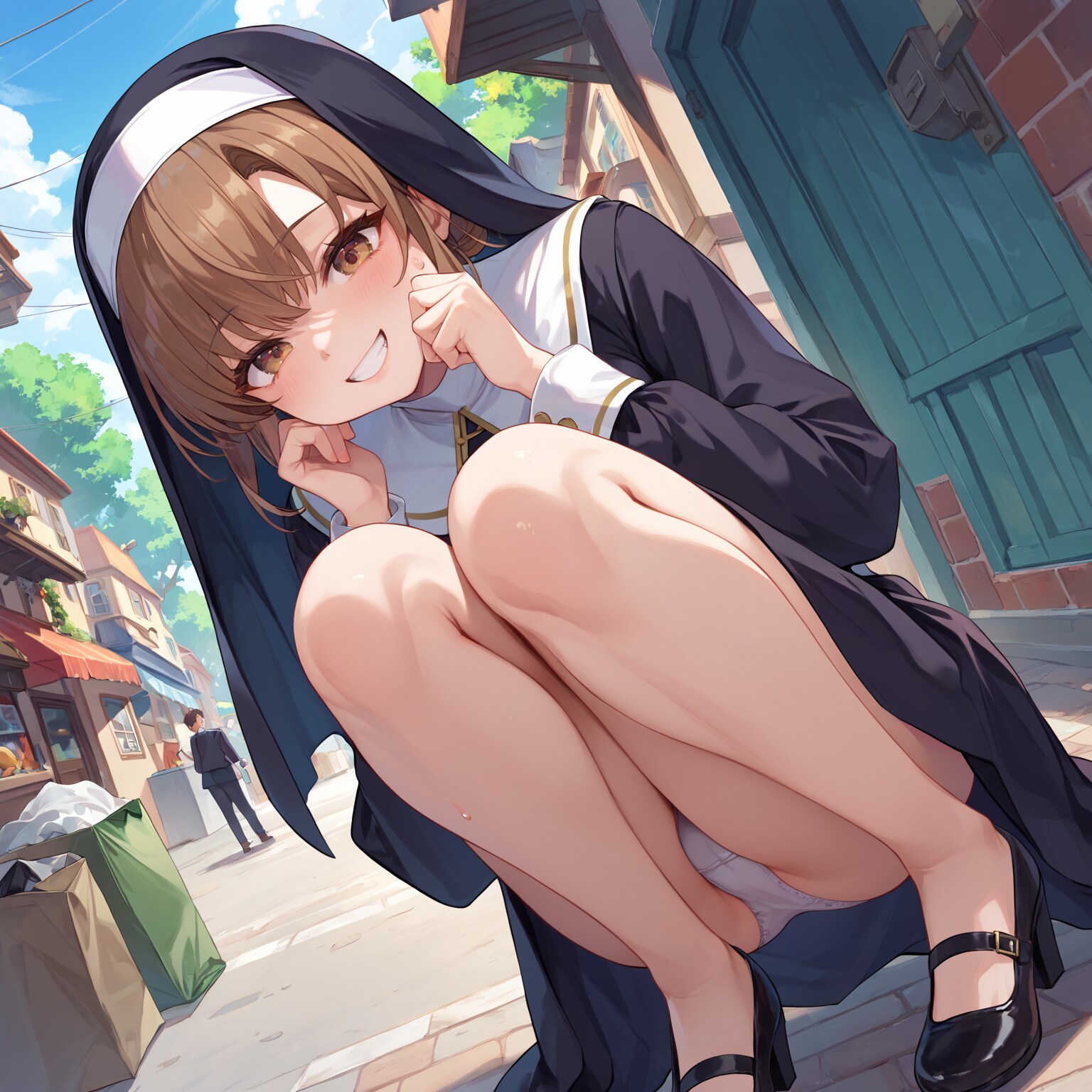 悪戯顔のシスターさん