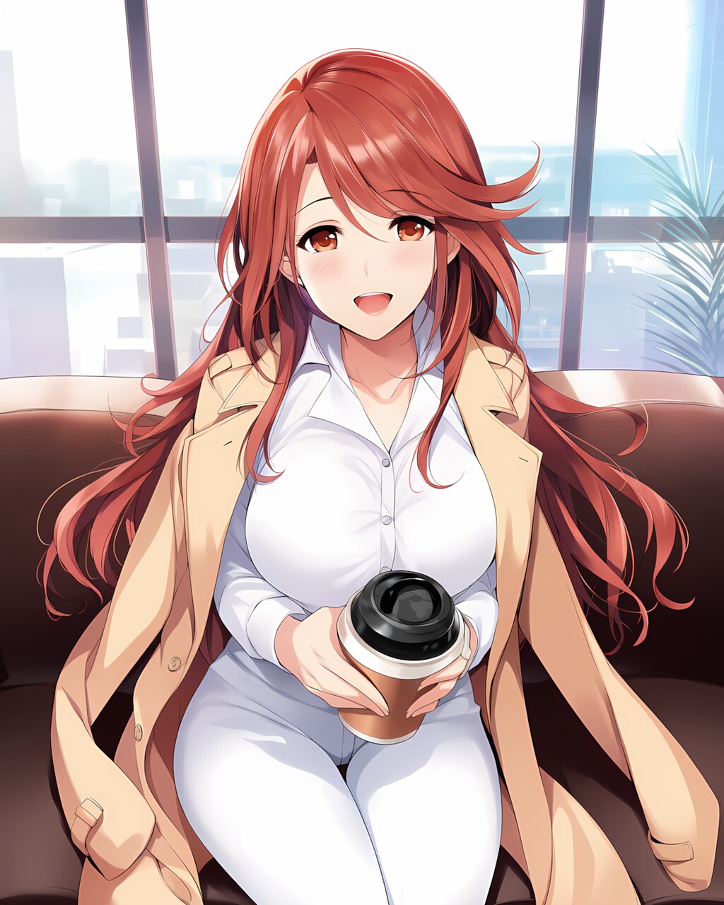 🌿コートを脱いでひと息✨ノノカちゃんのお仕事休憩