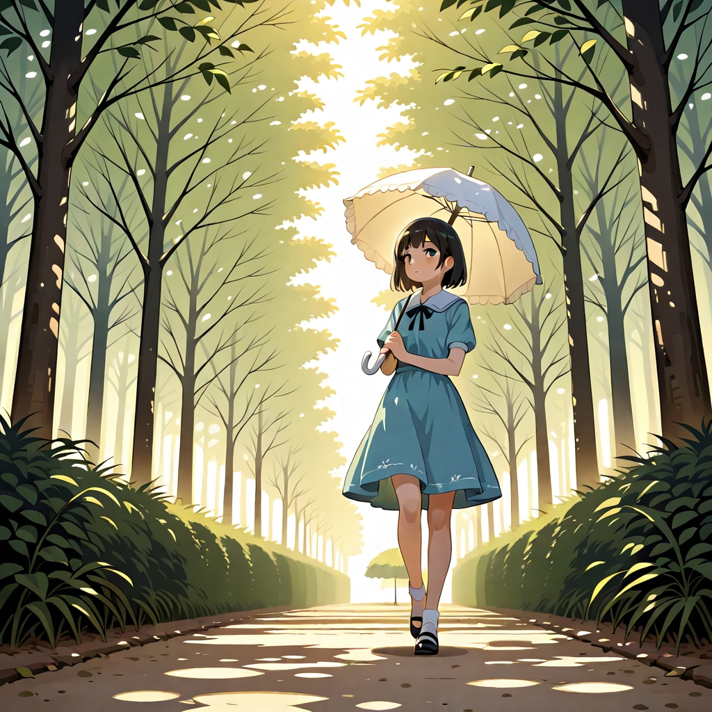 日傘の女の子