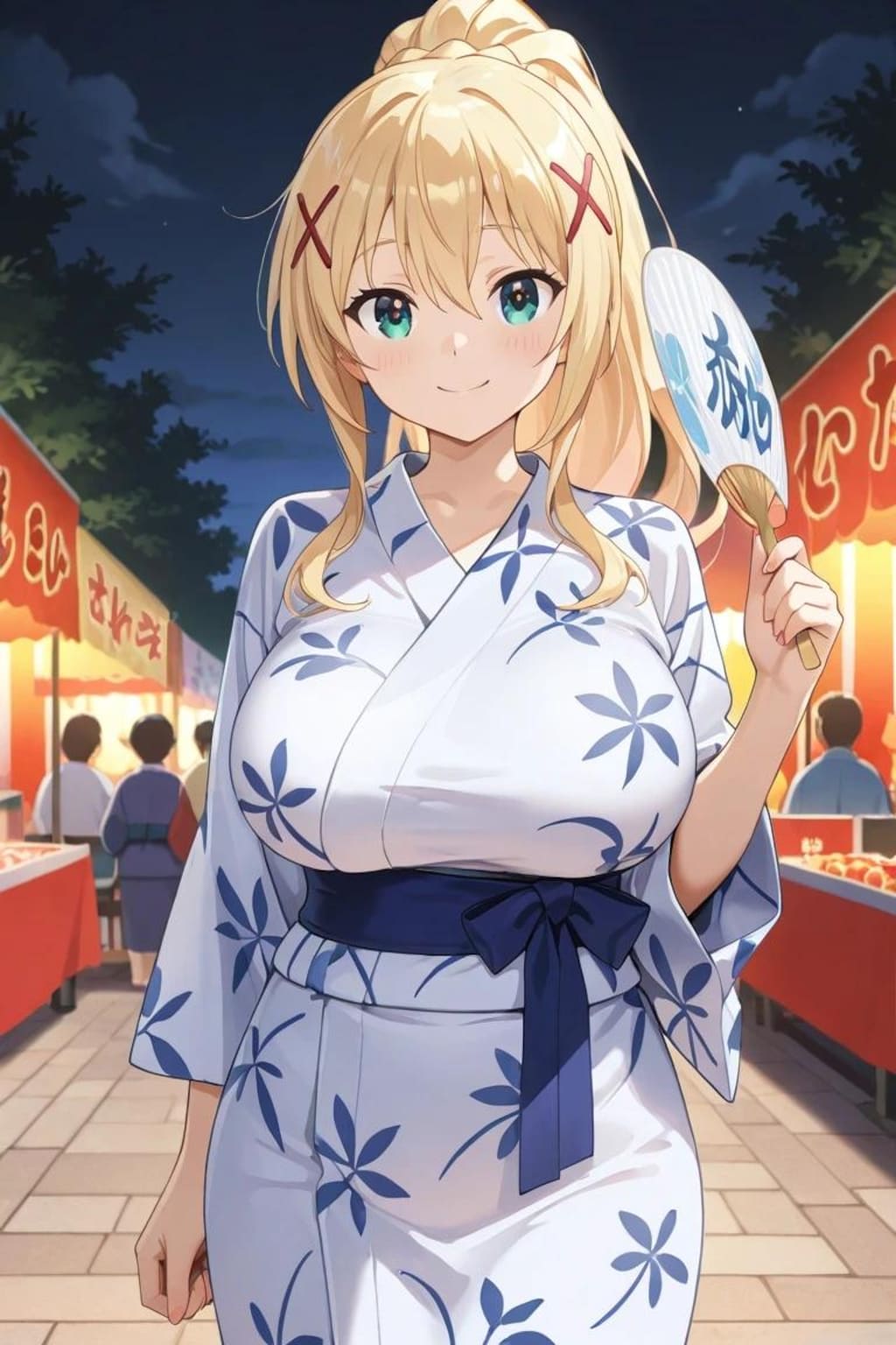 ドスケベな水の女神に調教されて、夏祭り会場で露出を行う二人