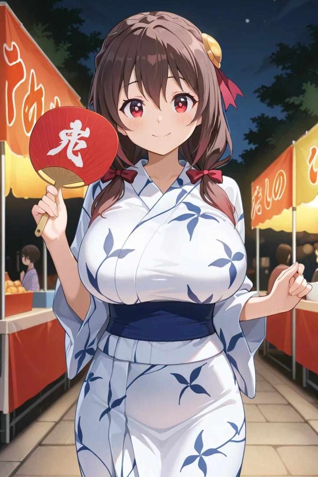 ドスケベな水の女神に調教されて、夏祭り会場で露出を行う二人