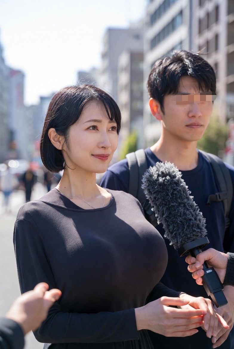 インタビューを受ける歳の差カップル
