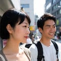 インタビューを受ける歳の差カップル 4枚目