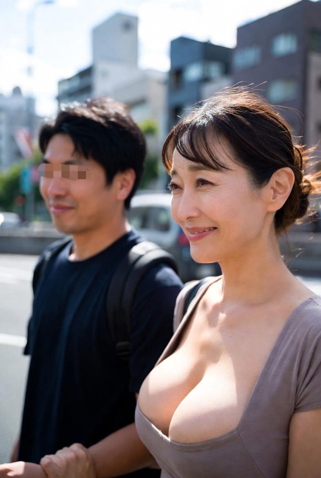 インタビューを受ける歳の差カップル