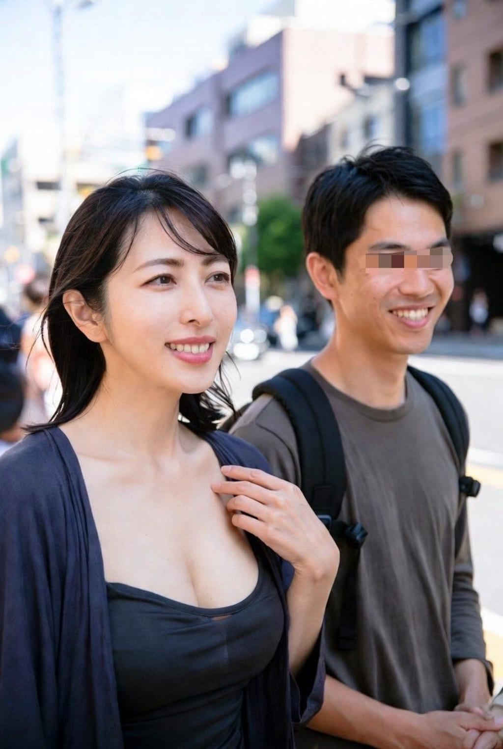 インタビューを受ける歳の差カップル