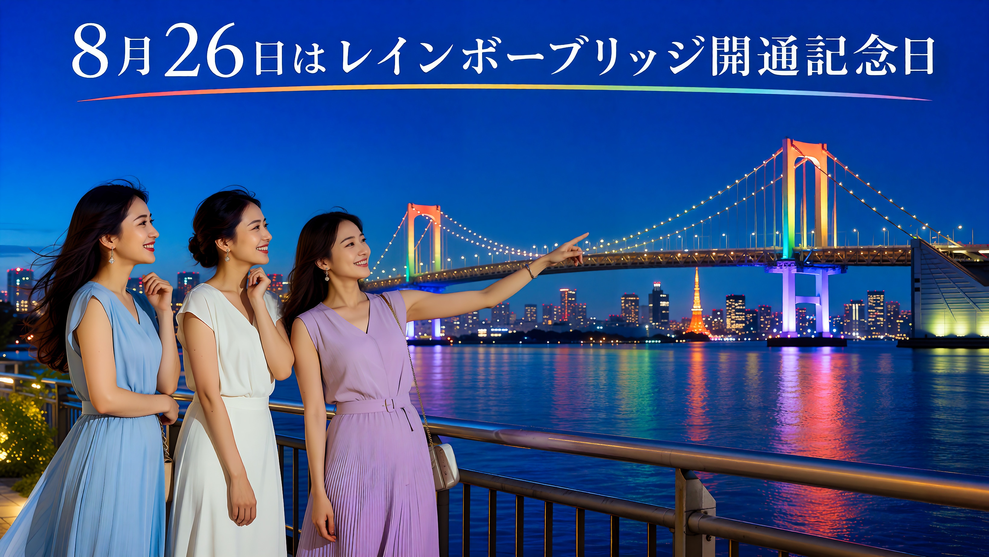 今日の１枚(8月26日)レインボーブリッジ開通記念日 | の人気AIイラスト・グラビア