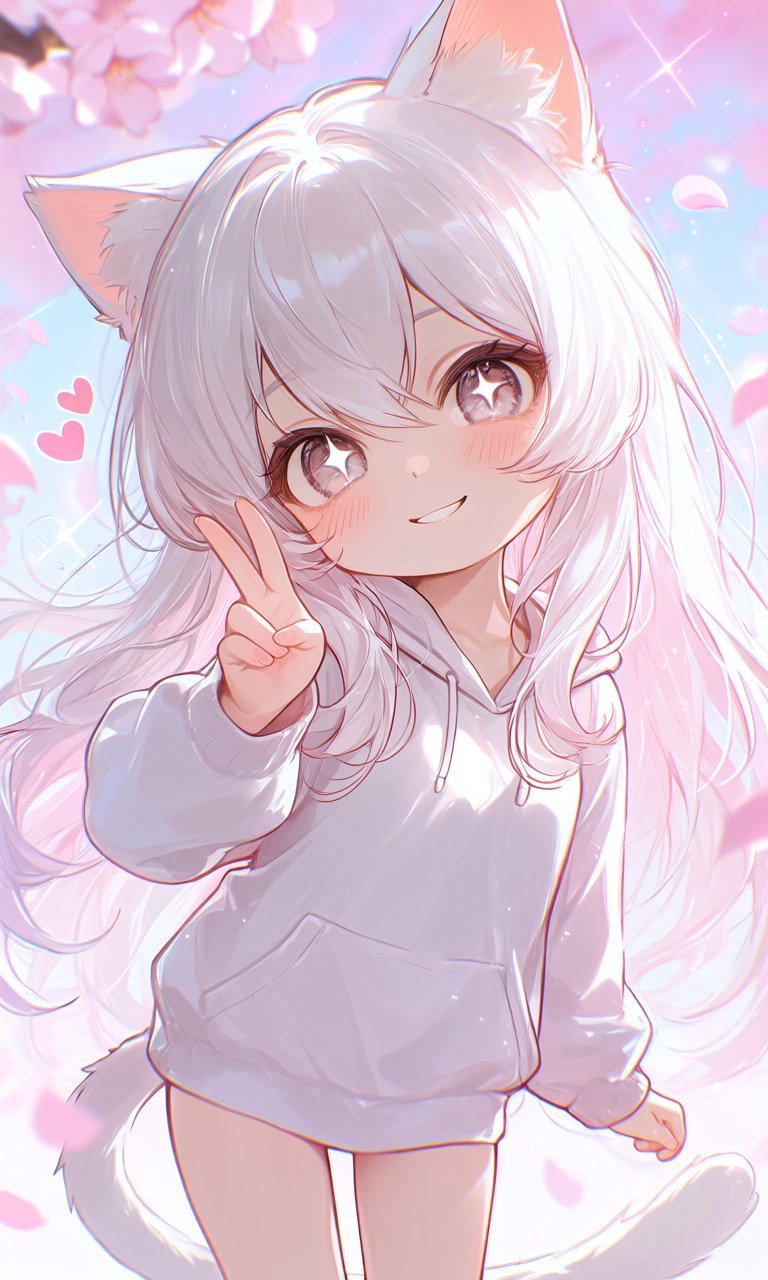 猫耳と桜 | の人気AIイラスト・グラビア