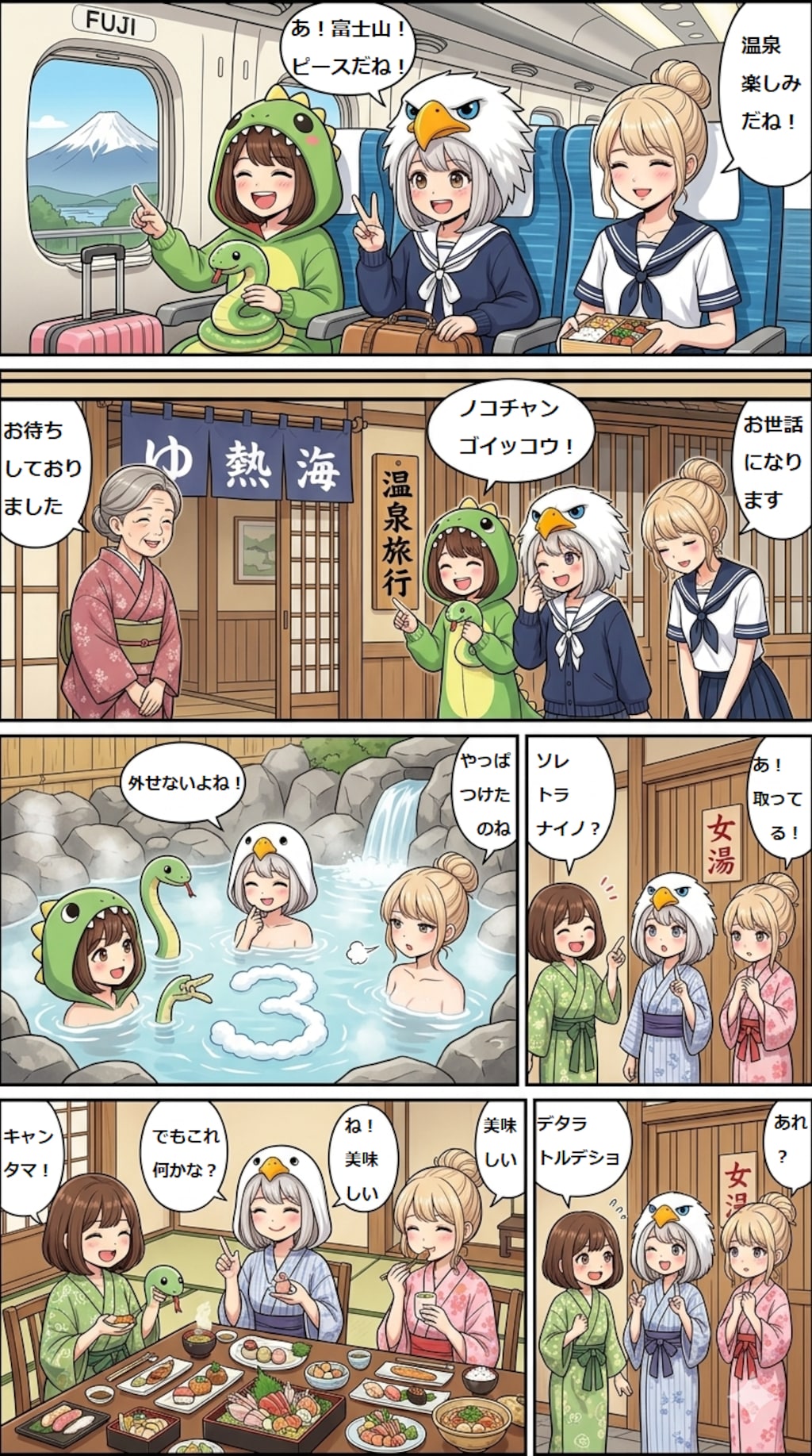 ノコと金団子　温泉旅行編